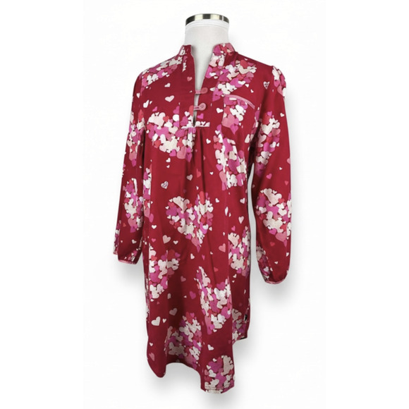 Nick & Nora Hearts Flannel Cotton Nightgown Love Valentine Red Pink XXL *Flawed - Picture 3 of 16